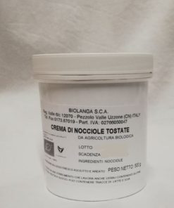 PASTA DI NOCCIOLE TOSTATE BIOLOGICHE IN CONFEZIONE DA  500 g